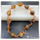 GLM0069 Gelang Logam Batu Brown Agate