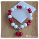 GBT0053 Gelang Batu Merah Putih mix Kristal