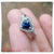 CBR0192 Cincin Emas Putih Berlian Eropa Mix Permata Blue Safir Afrika